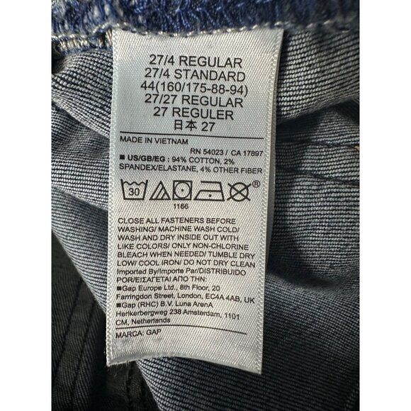 Gap Womens Jeans Classic Straight Mid Rise 27/4 Stretch Classic Preppy Boho - Picture 3 of 6